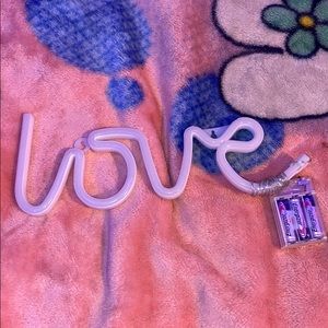 Neon love sign for wall